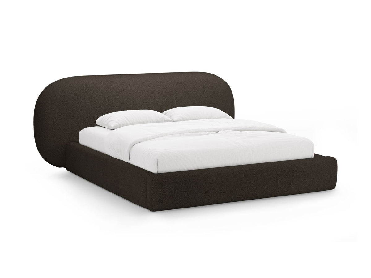 Letto Contenitore con Testata Ovalo - Marrone 200x200
