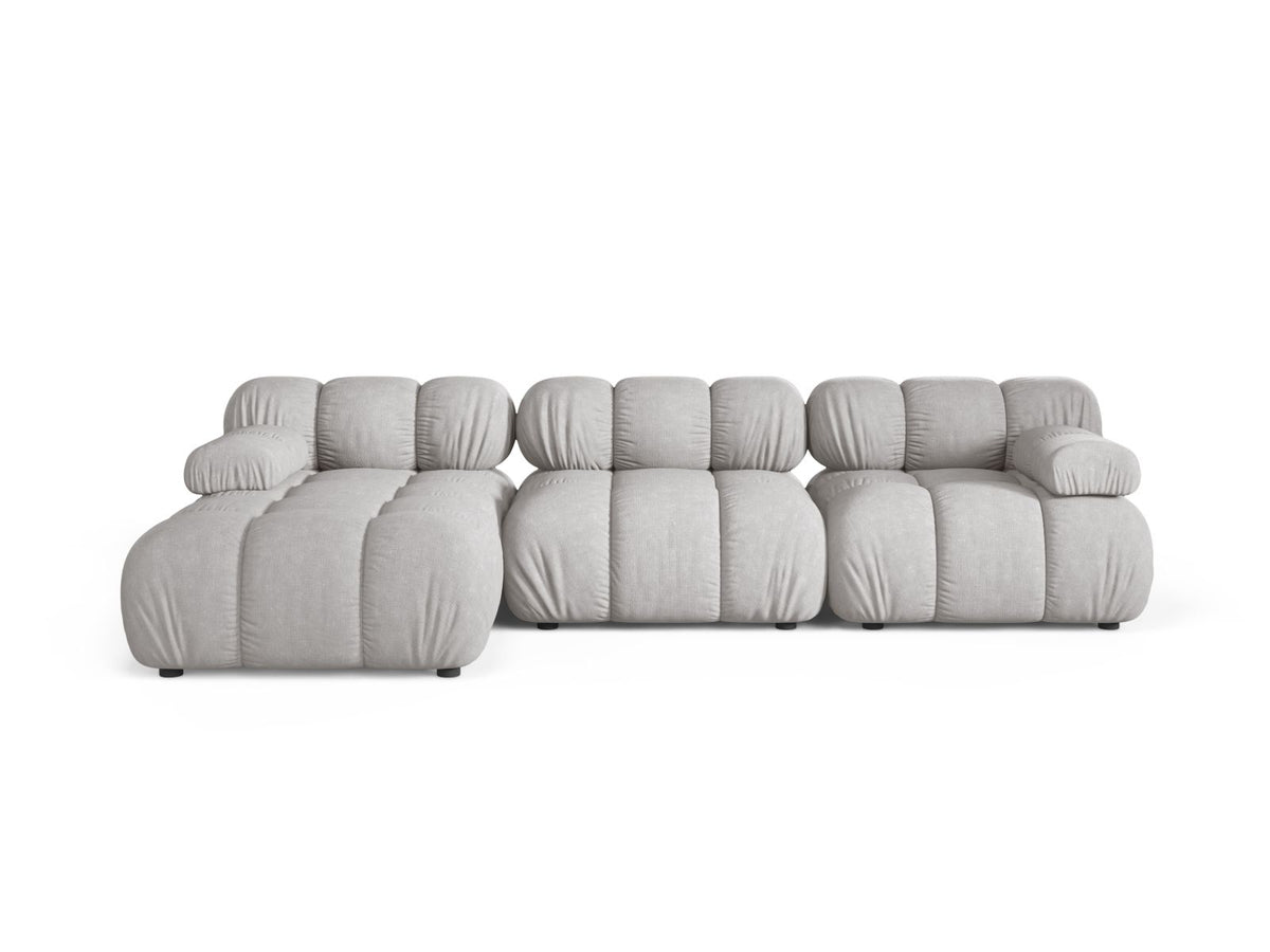 Divano Angolare Modulare Sinistro, "Bellis", 4 Posti, 282x155x70 - Grigio Chiaro