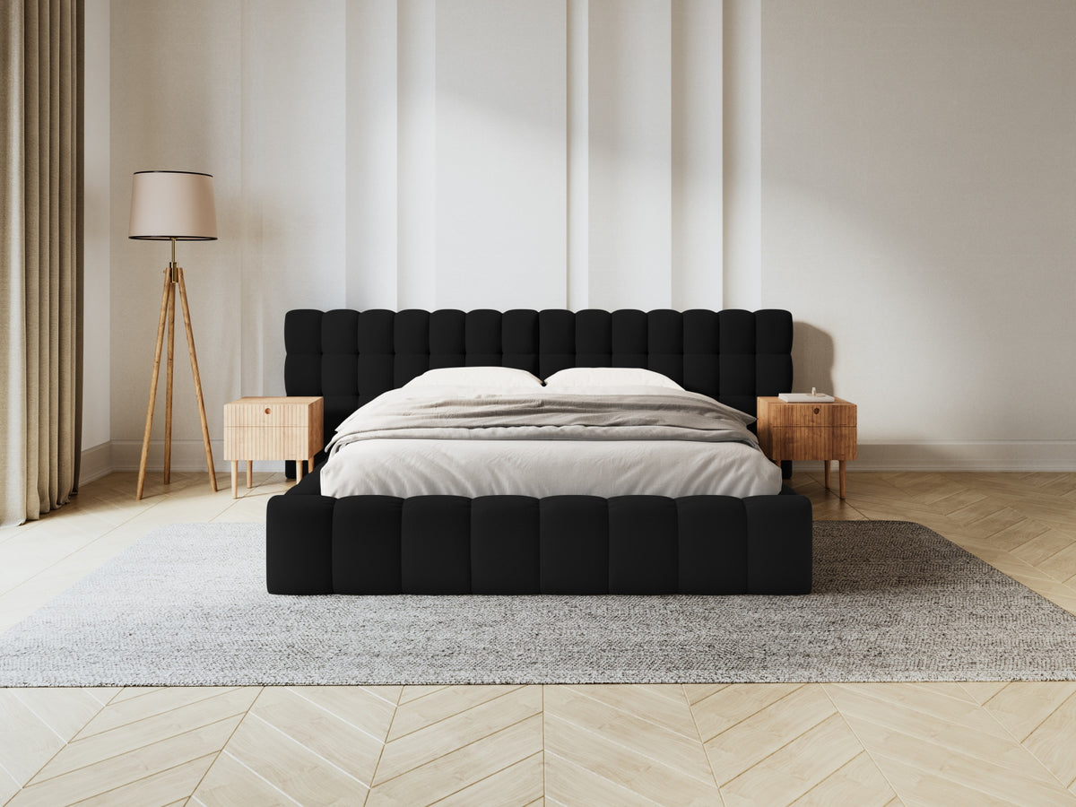 Letto contenitore con testiera doppia, "Mamaia", 230x200x100