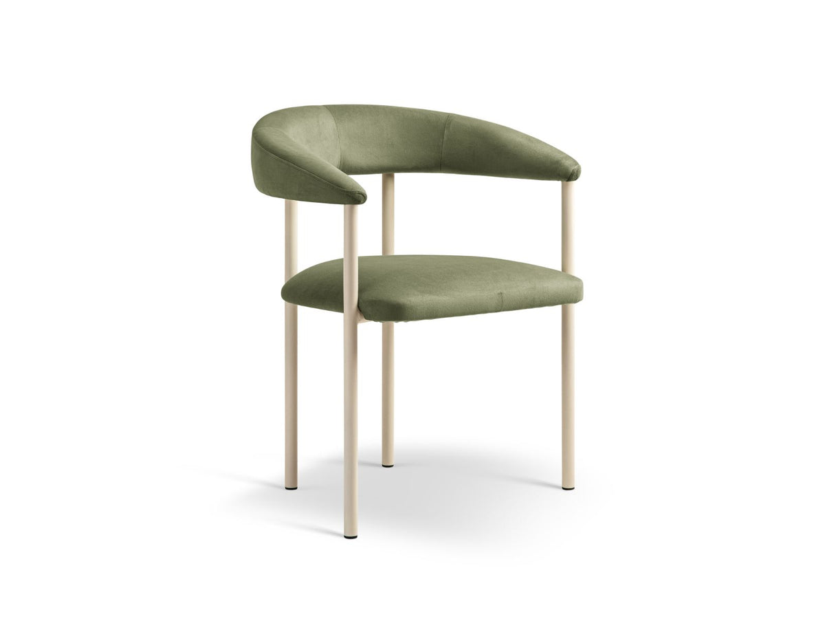 Sedia in Velluto, "Lea", 1 Posto, 56.5x53.5x74 - Verde