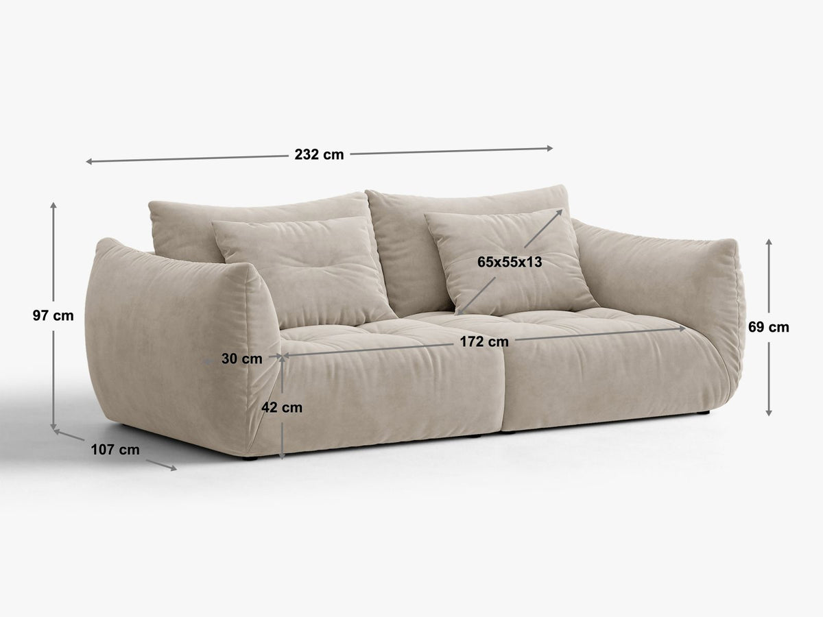Divano Componibile Bloom, 3 Posti, 107x232x97