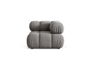 Modulo Angolare in Velluto, "Bellis", 1 Posto, 94x94x70 - Grigio Chiaro