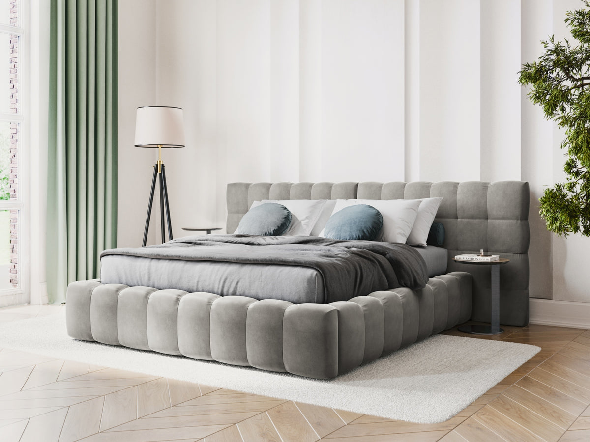 Letto contenitore con testiera doppia, "Mamaia", 230x200x100