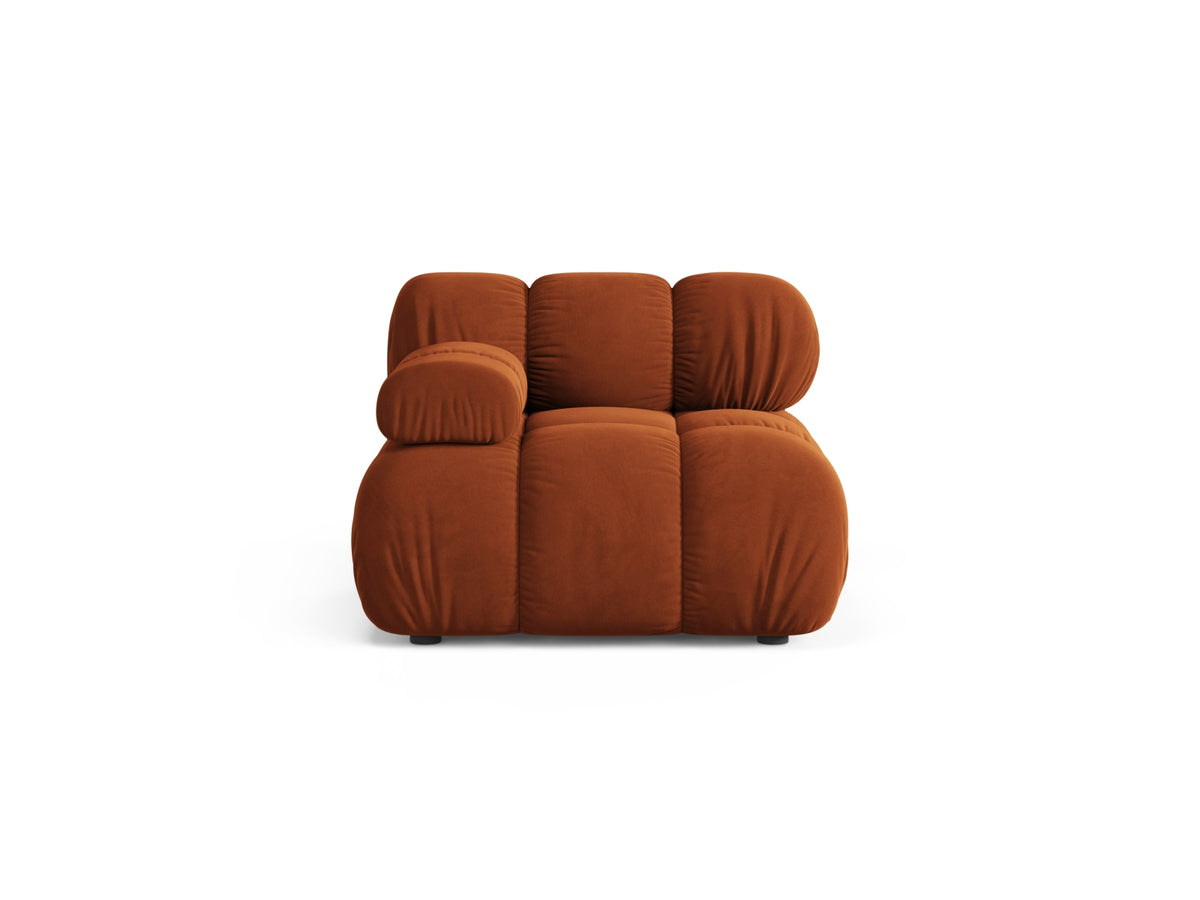 Modulo Sinistro in Velluto, "Bellis", 1 Posto, 94x94x70 - Terracotta