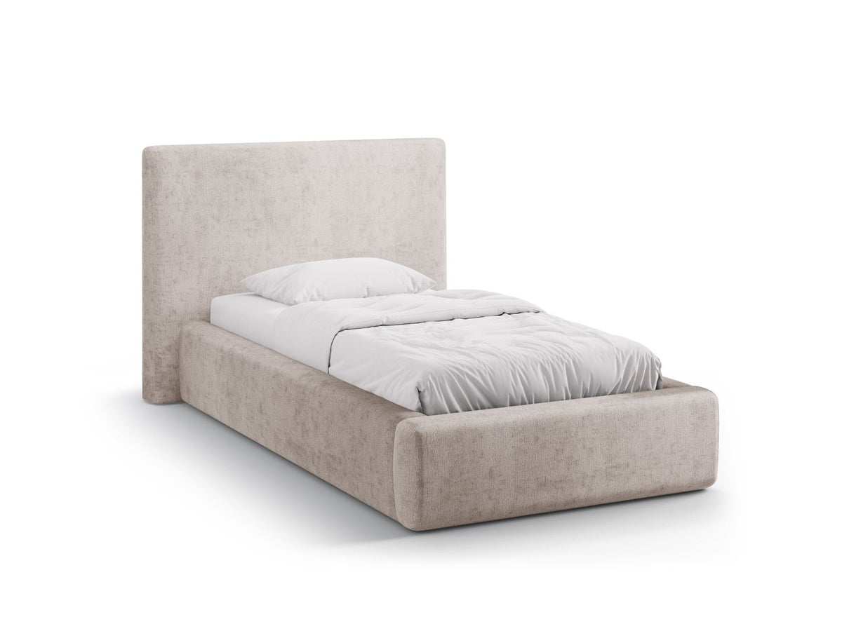 Letto con Contenitore e Testata, "Amy", 220x130x95 - Beige