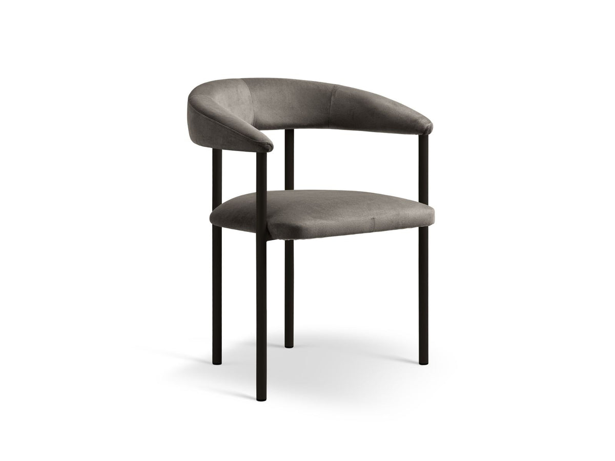 Sedia in Velluto, "Lea", 1 Posto, 56.5x53.5x74 - Grigio Scuro