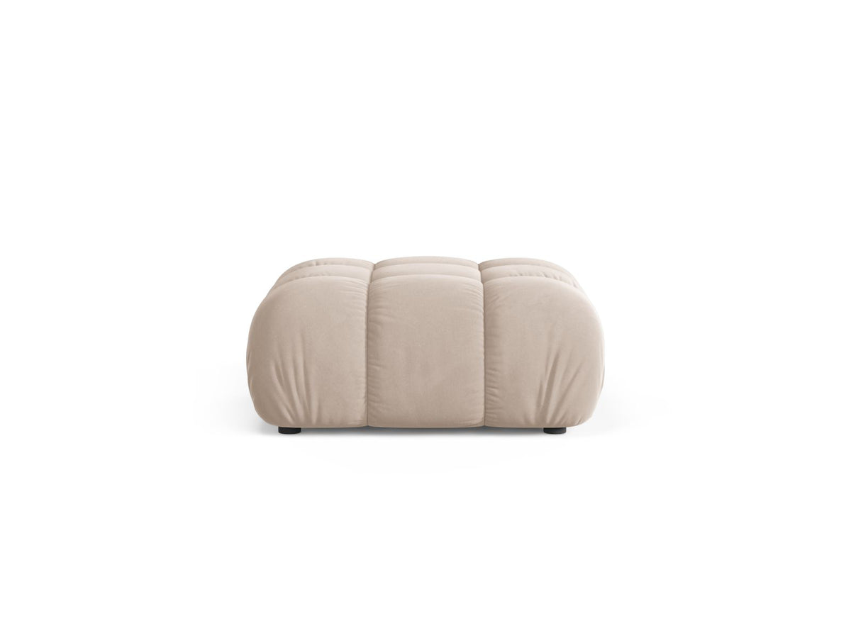Pouf in Velluto, "Bellis", 1 Posto, 94x94x43 - Beige Chiaro