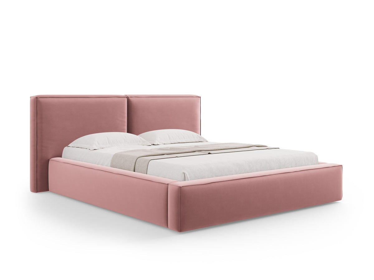 Letto Contenitore con Testata Doppia Jodie - Rosa 160x200