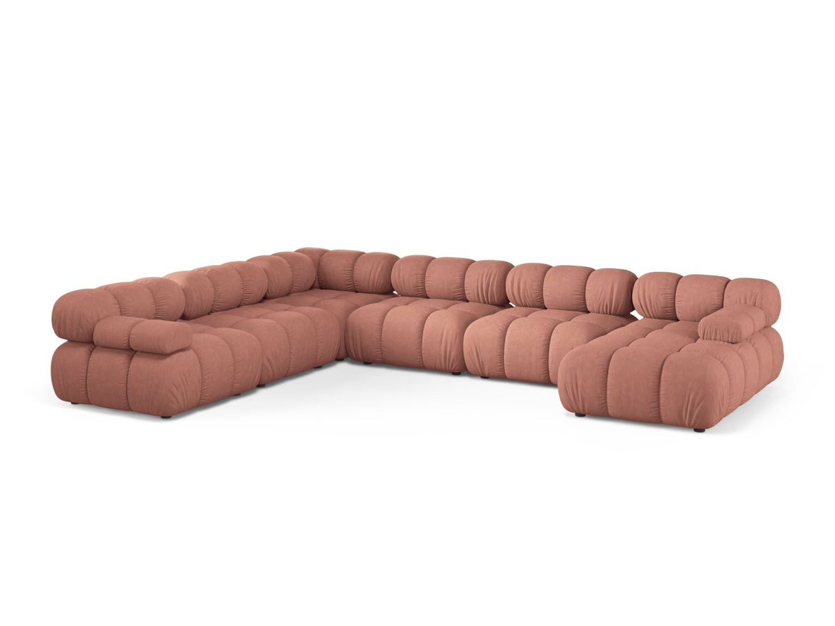 Divano Panoramico Modulare Angolare Sinistro, "Bellis", 8 Posti, 282x376x70 - Rosa