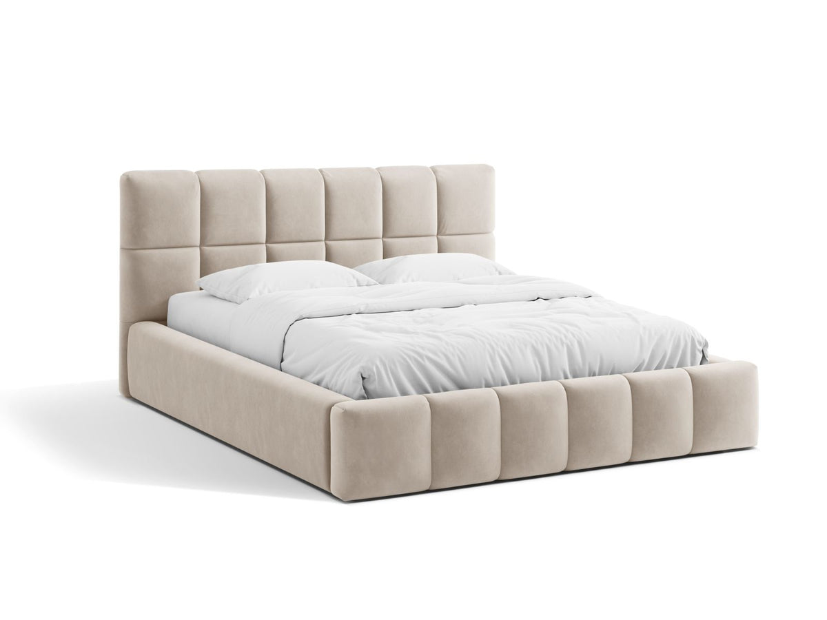 Letto Contenitore con Testata Bellis - Beige Scuro 180x200