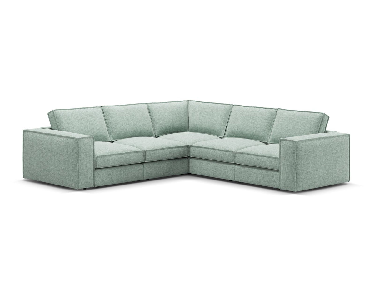 Divano Angolare Modulare Simmetrico, "Pola", 4 Posti, 284x284x88 - Menta