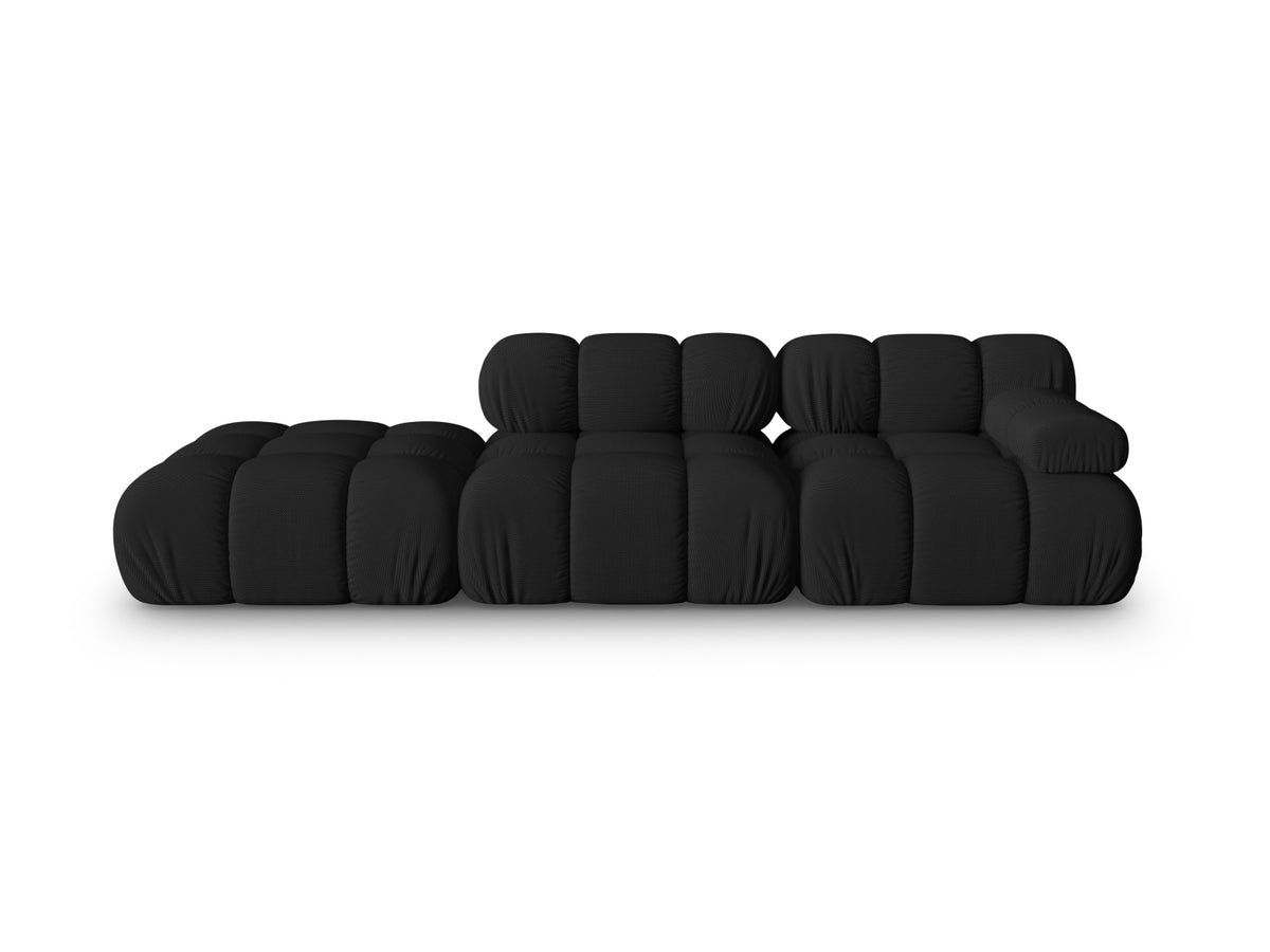 Divano Modulare Sinistro, "Bellis", 4 Posti, 282x94x70 - Nero