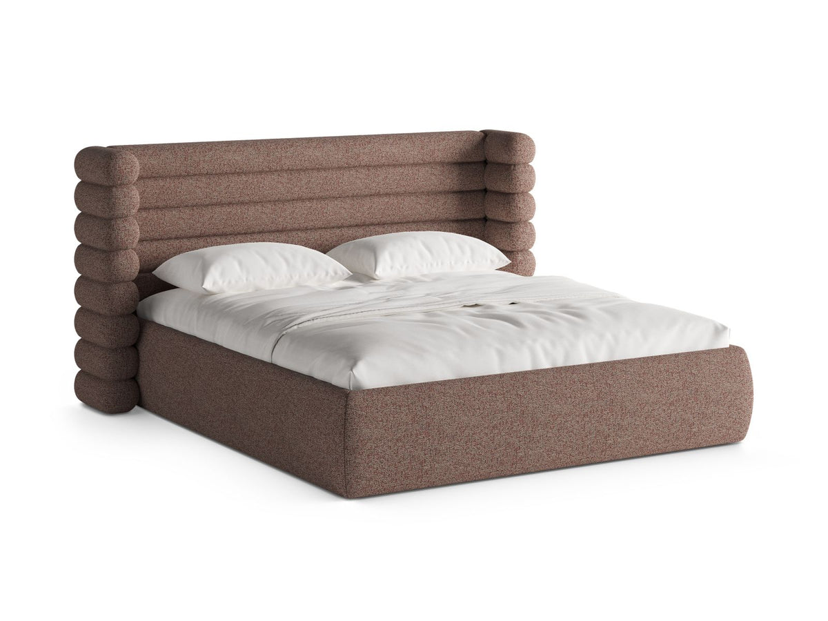 Letto con Contenitore e Testata, "Mount", 228x236x120 - Rosa Melange