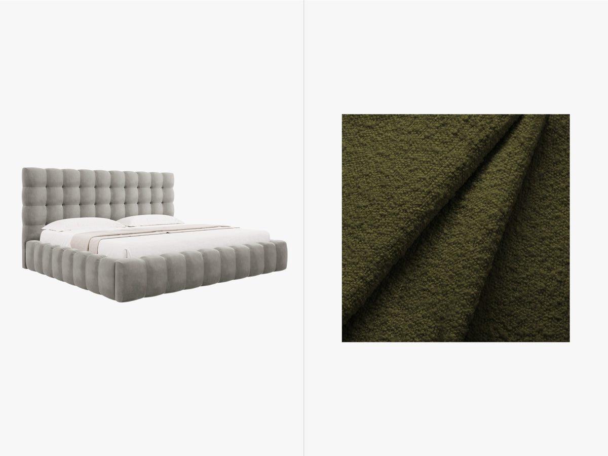Letto Contenitore con Testata Mamaia - Verde Oliva Scuro 200x200