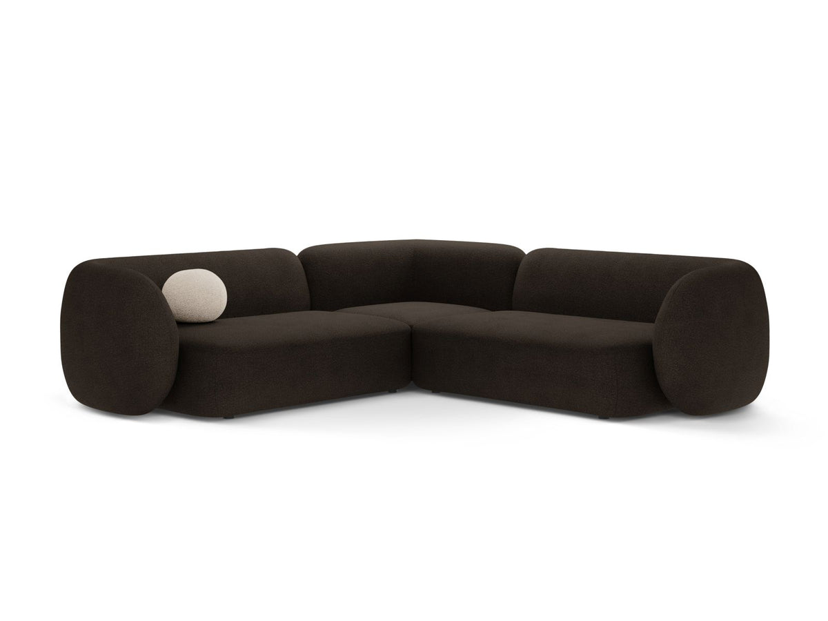 Divano Angolare Modulare Simmetrico, "Kate", 5 Posti, 252x252x76 - Marrone