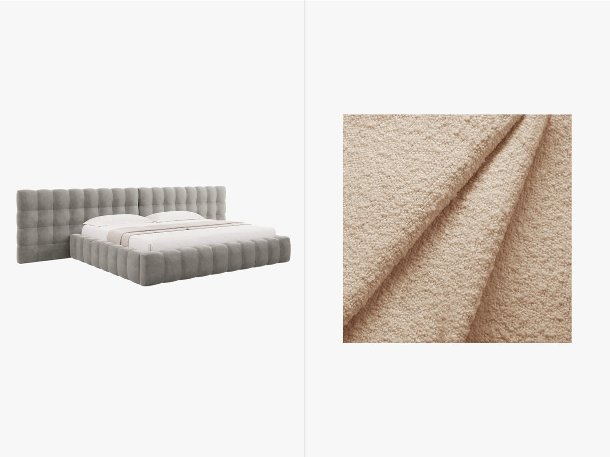 Letto Contenitore con Testata Doppia Mamaia - Beige 200x200