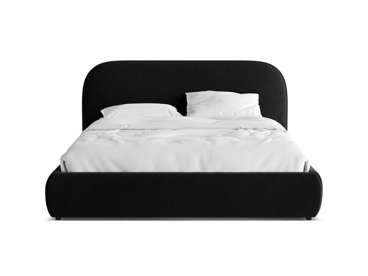Letto Contenitore con Testata Murada - Nero 180x200