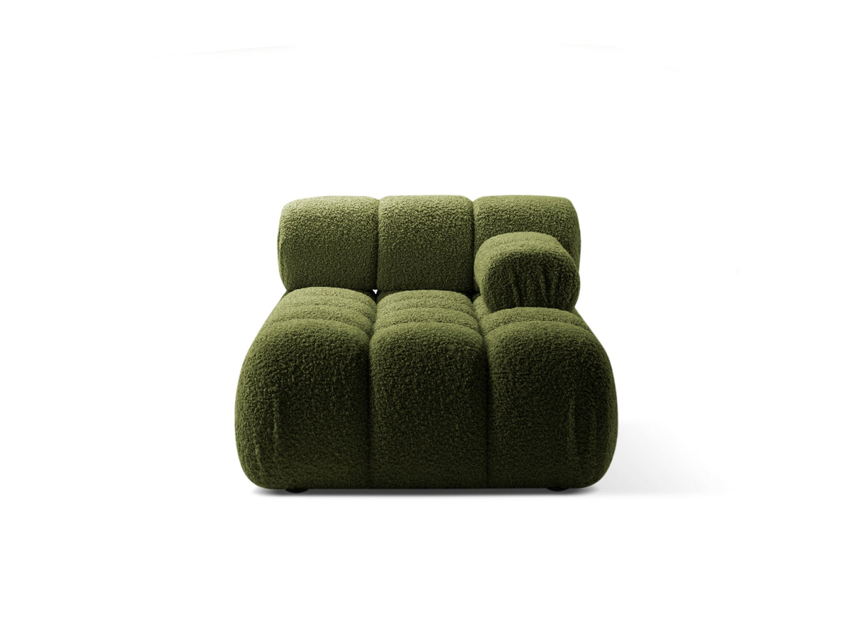 Chaise Longue Destra in Bouclé, "Bellis", 1 Posto, 155x94x70 - Verde