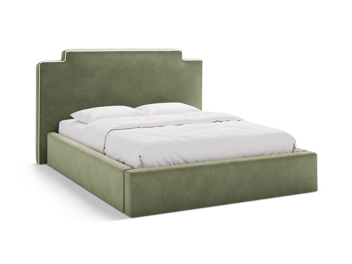 Letto Contenitore con Testata Princess - Avorio, Verde 180x200