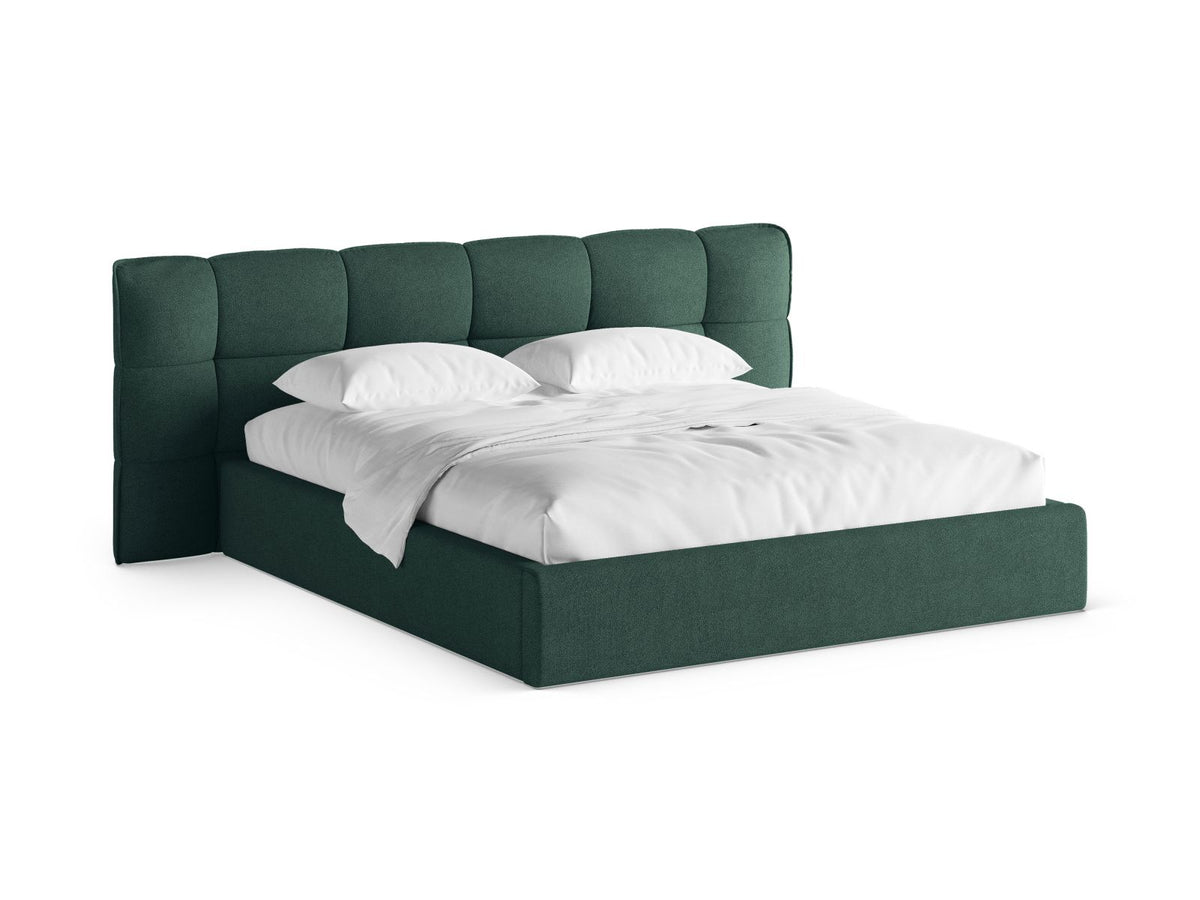 Letto Contenitore con Testata Eric Gambe plastica nera - Verde 180x200