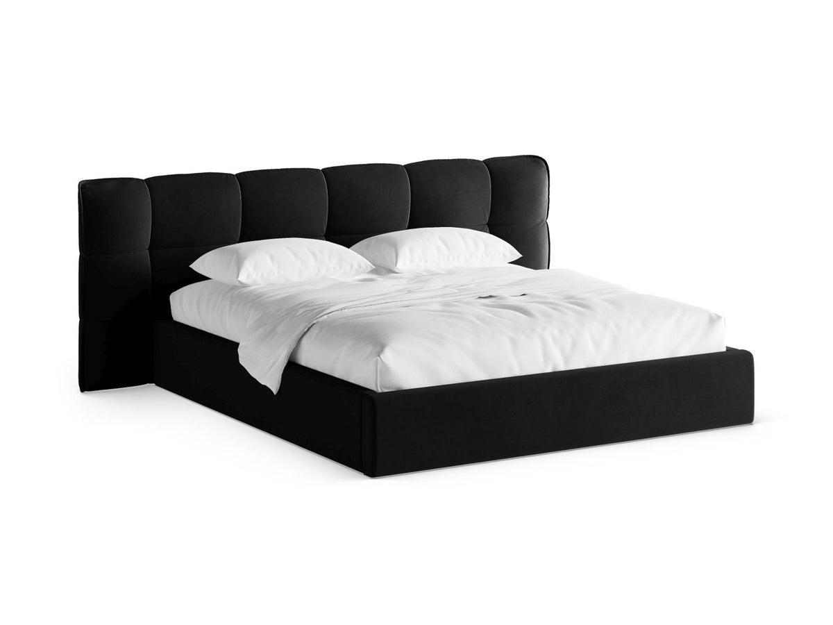 Letto Contenitore con Testata Eric Gambe plastica nera - Nero 160x200