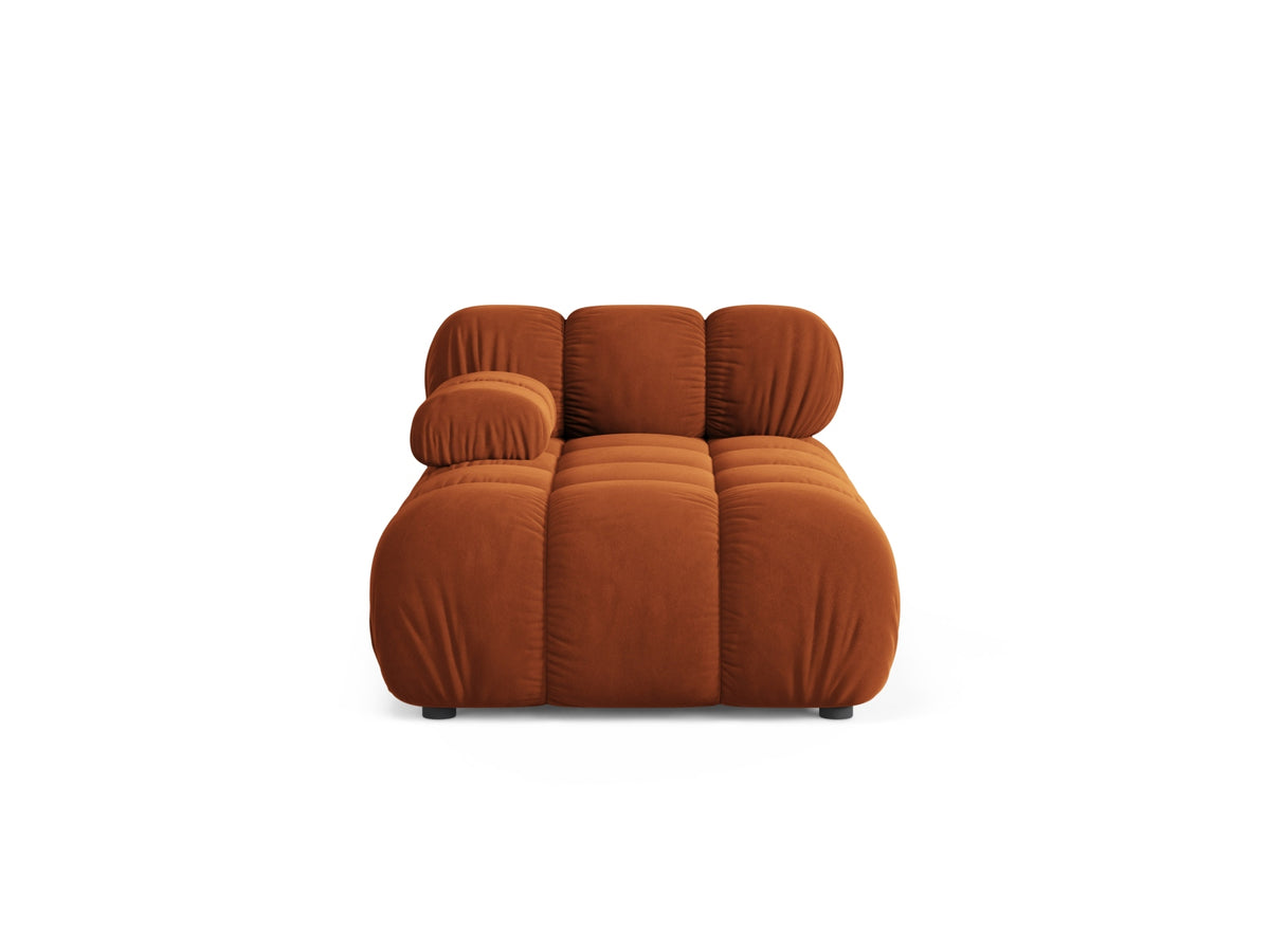 Chaise Longue Sinistra in Velluto, "Bellis", 1 Posto, 155x94x70 - Terracotta