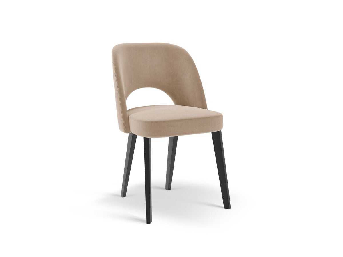 Sedia in Velluto, "Bowe", 1 Posto, 56x52x83 - Beige Mandorla