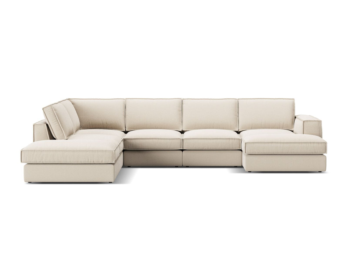 Divano Panoramico Modulare Angolare Sinistro, "Pola", 5 Posti, 362x259x88 - Beige