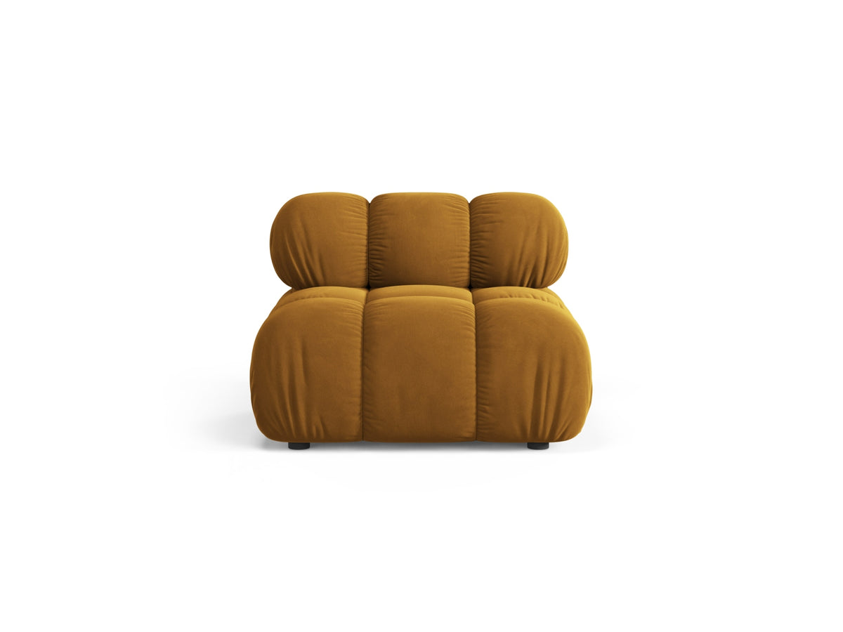 Modulo senza Braccioli in Velluto, "Bellis", 1 Posto, 94x94x70 - Giallo
