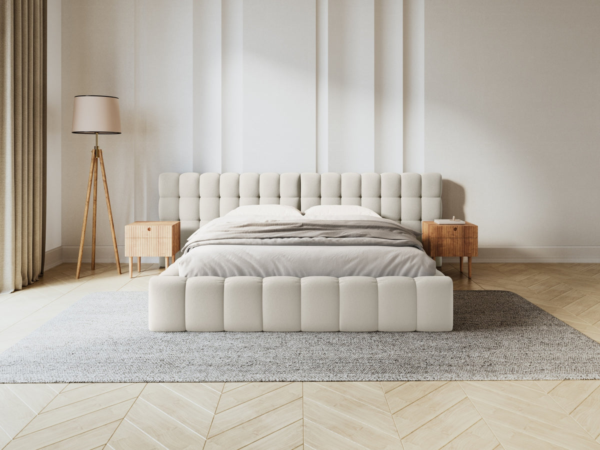 Letto contenitore con testiera doppia, "Mamaia", 230x200x100