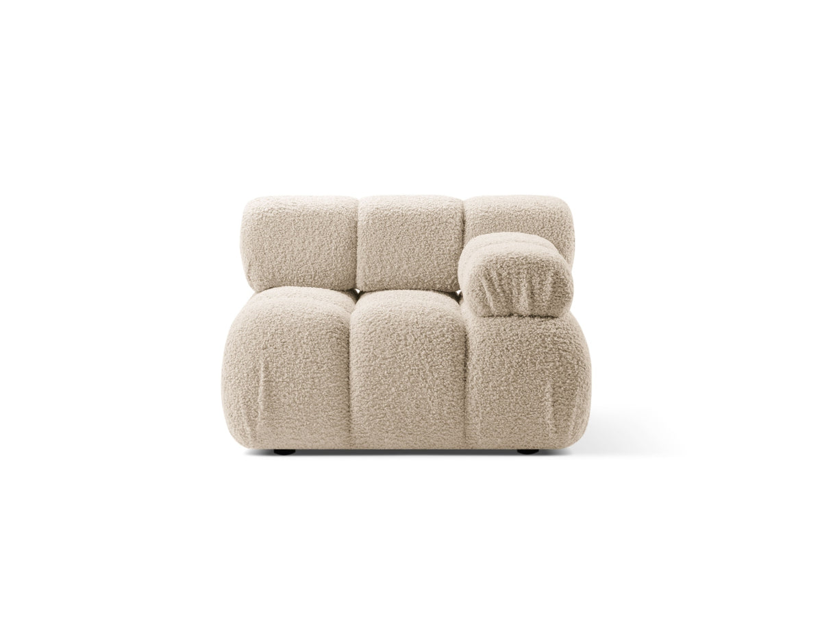 Modulo Destro in Bouclé, "Bellis", 1 Posto, 94x94x70 - Beige Chiaro