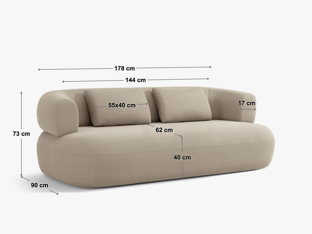 Divano Jenny, 2 Posti, 90x178x73