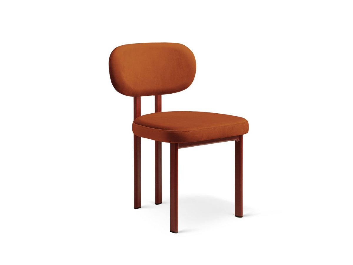 Sedia in Velluto, "Sam", 1 Posto, 51x52x82 - Mogano