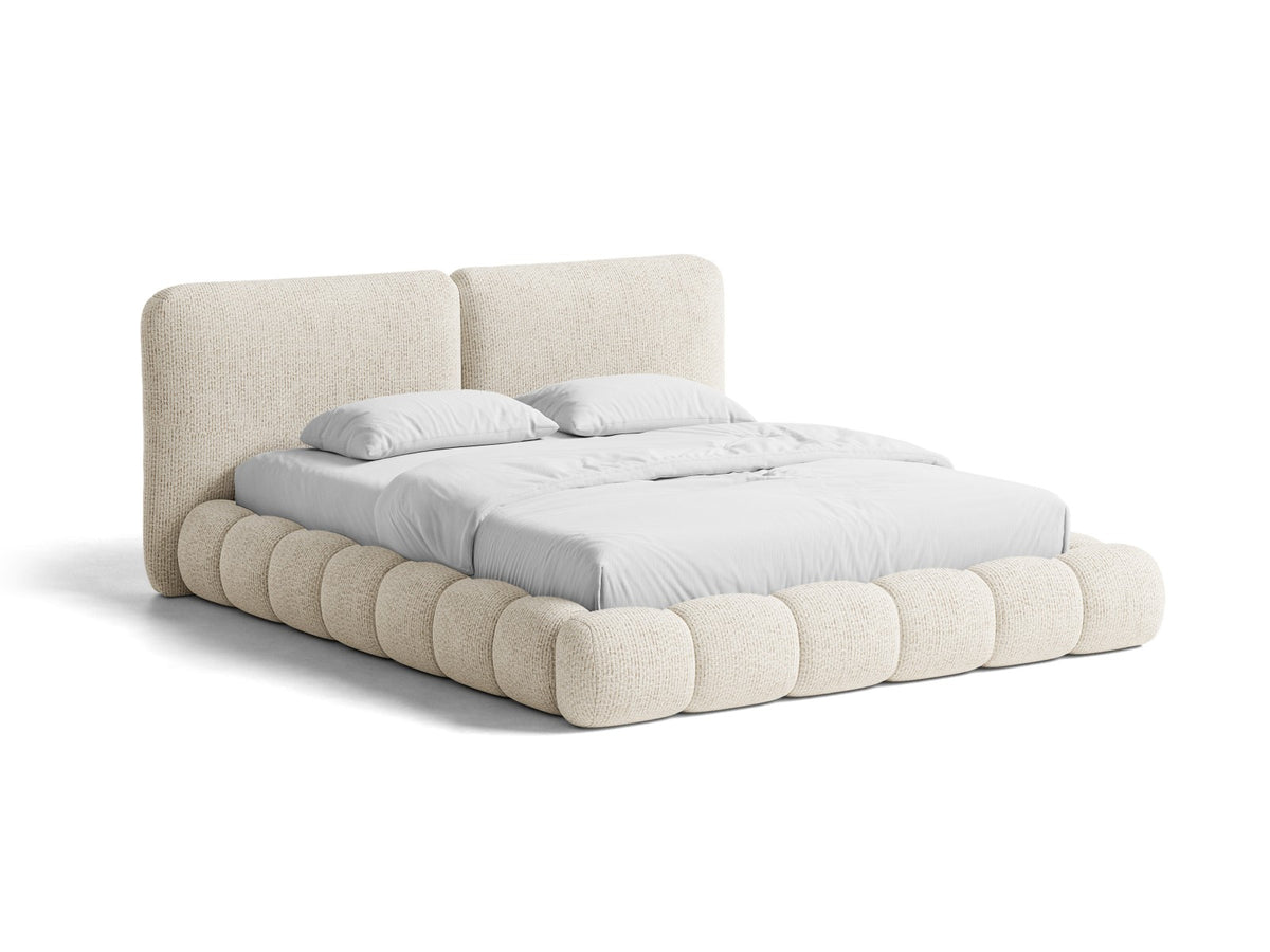 Letto Contenitore con Testata Solange - Beige Chiaro 200x200
