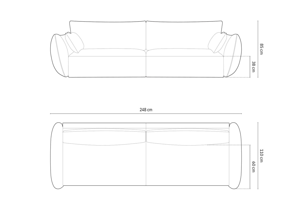 Divano Kaelle, 4 Posti, 110x248x85