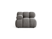 Modulo Sinistro in Velluto, "Bellis", 1 Posto, 94x94x70 - Grigio Chiaro
