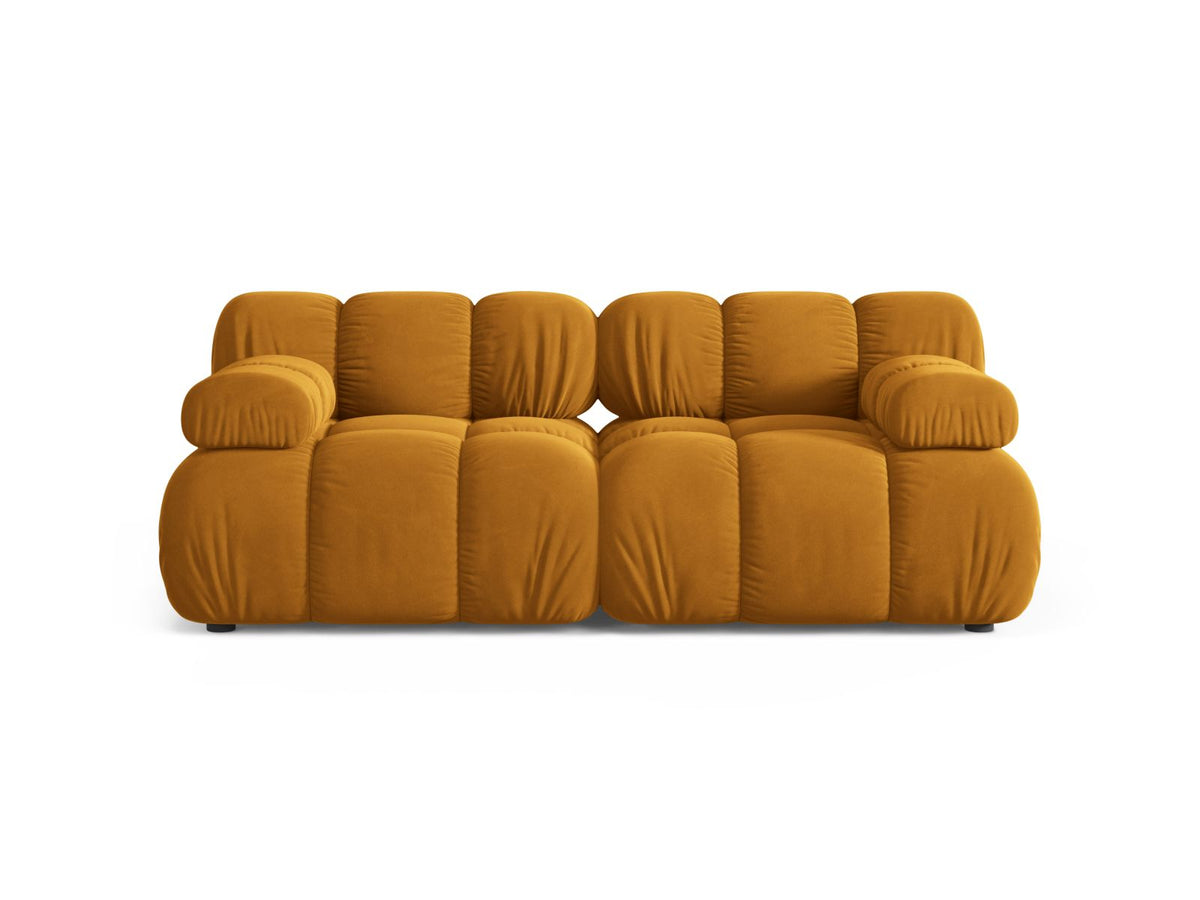 Divano Modulare in Velluto, "Bellis", 2 Posti, 188x94x70 - Giallo