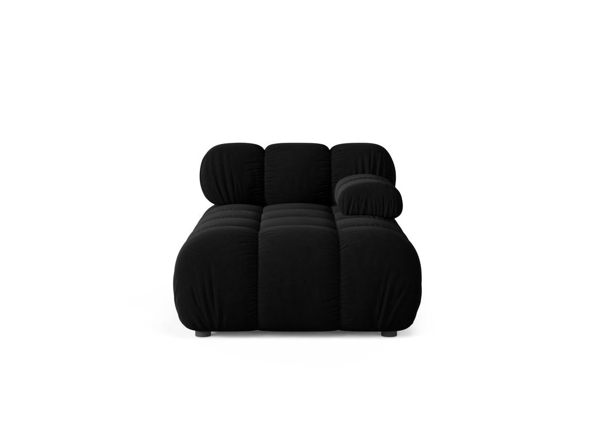 Chaise Longue Destra in Velluto, "Bellis", 1 Posto, 155x94x70 - Nero