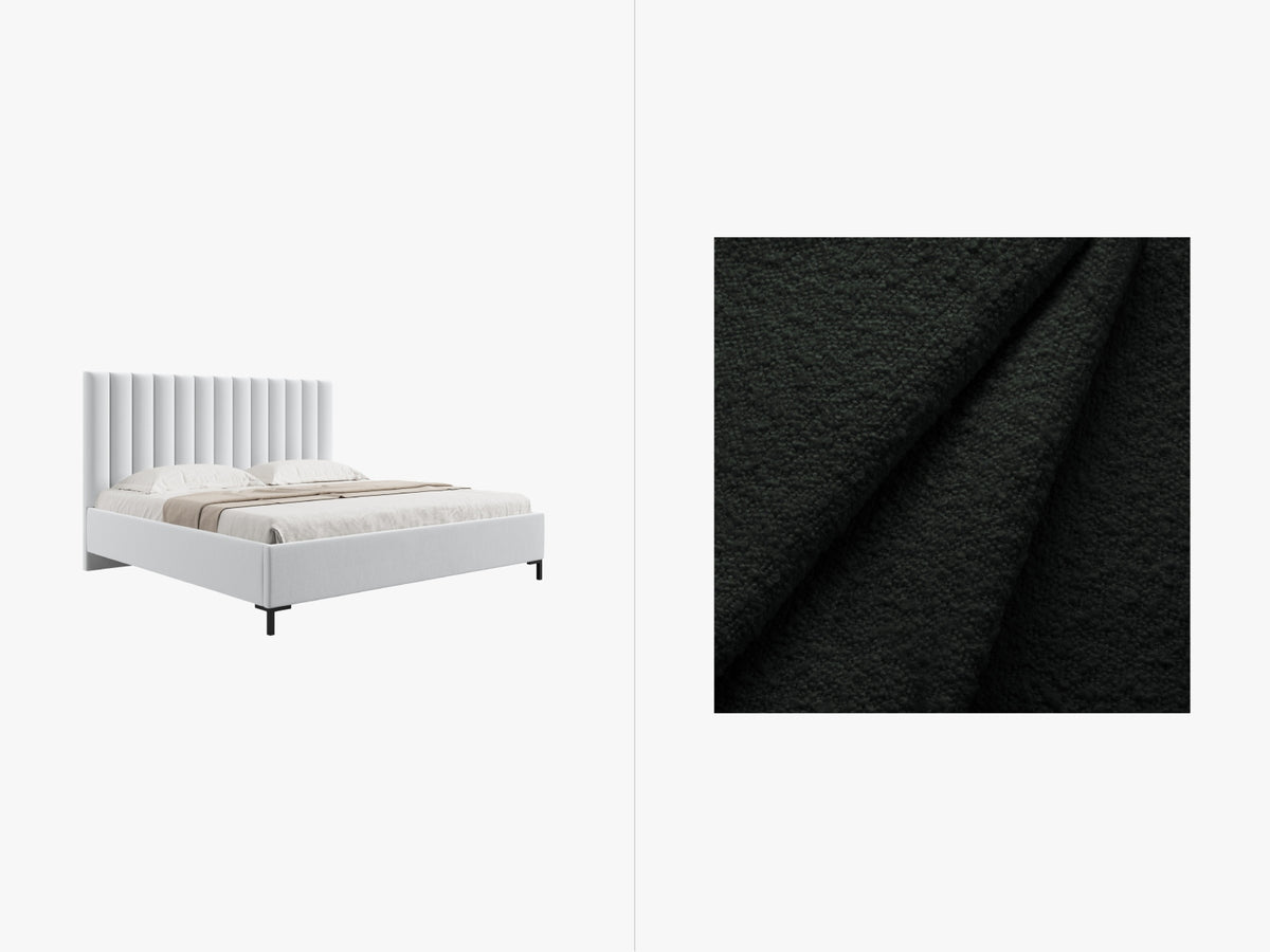 Letto Contenitore con Testata Allison - Nero 160x200