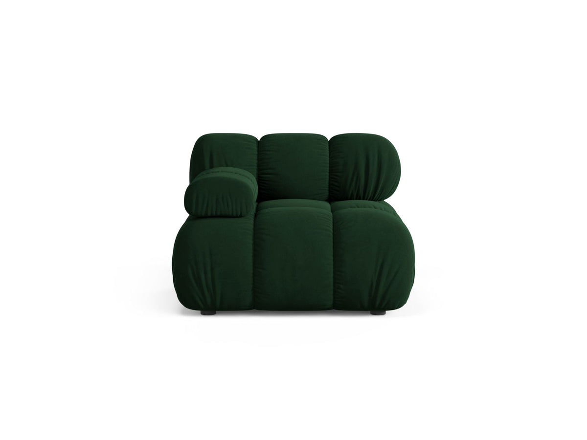 Modulo Sinistro in Velluto, "Bellis", 1 Posto, 94x94x70 - Verde Bottiglia