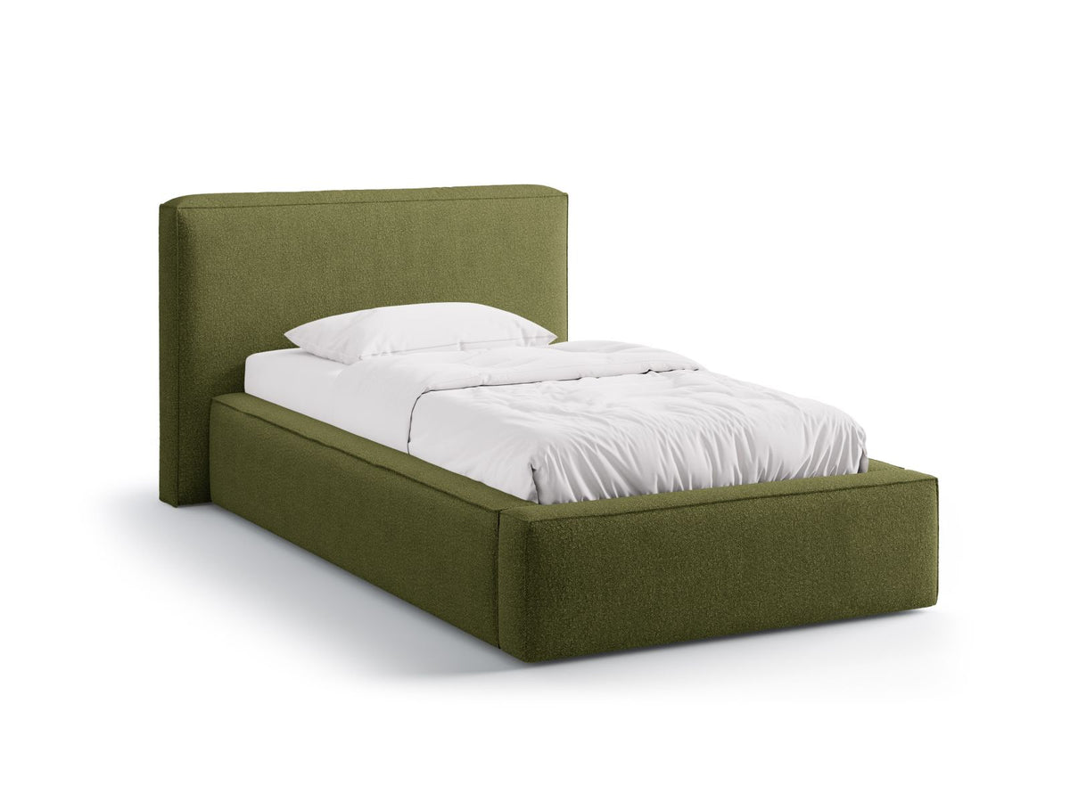 Letto con Contenitore e Testata, "Jodie", 223x136x95 - Verde Oliva Scuro