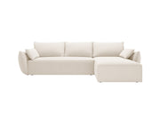 Divano Angolare Destro Letto con Contenitore, "Kaelle", 4 Posti, 252x165x87 - Beige Chiaro
