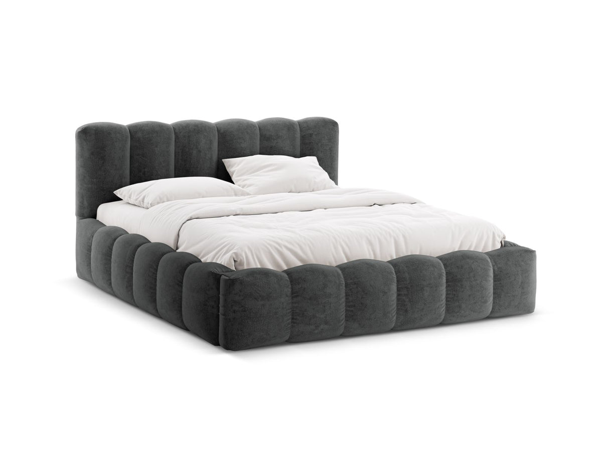 Letto Contenitore con Testata Lupine - Grigio Scuro 140x200