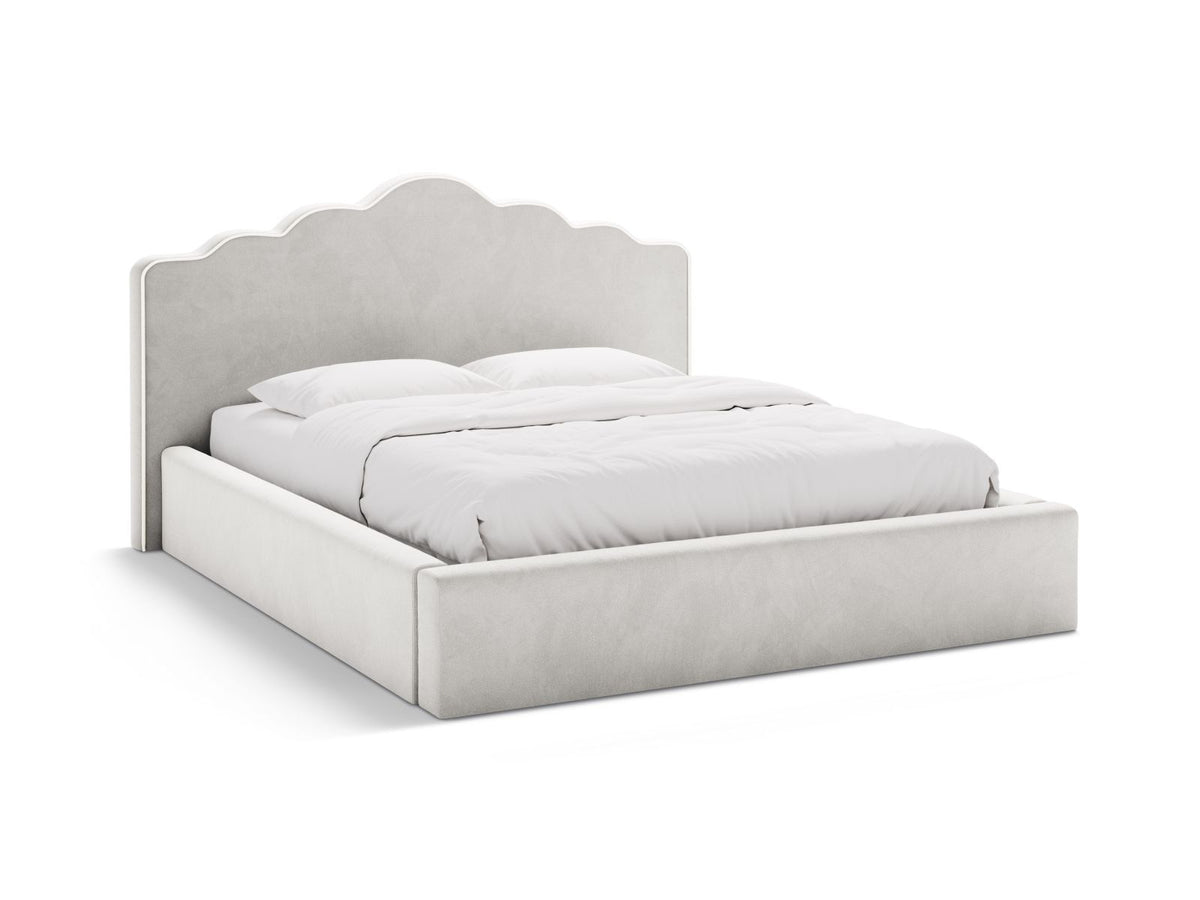 Letto Contenitore con Testata Dream - Avorio, Grigio Chiaro 180x200