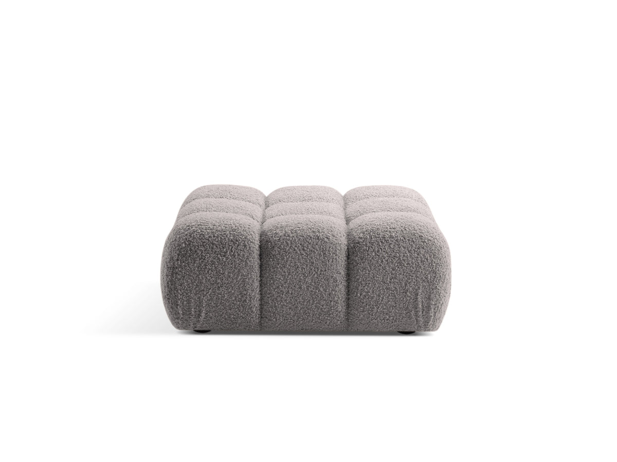 Pouf in Bouclé, "Bellis", 1 Posto, 94x94x43 - Grigio Chiaro