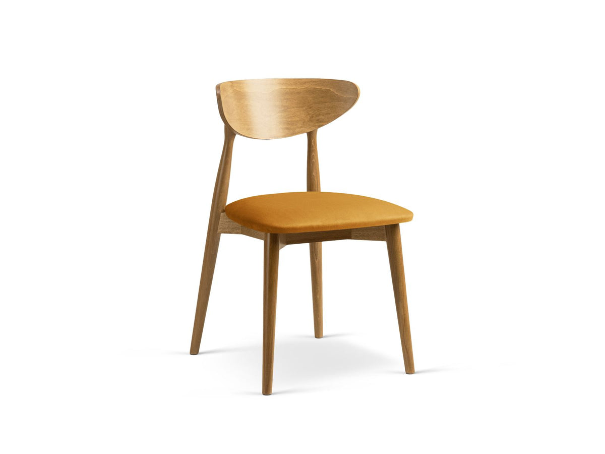 Sedia in Velluto, "Leon", 1 Posto, 47.5x48x79 - Senape