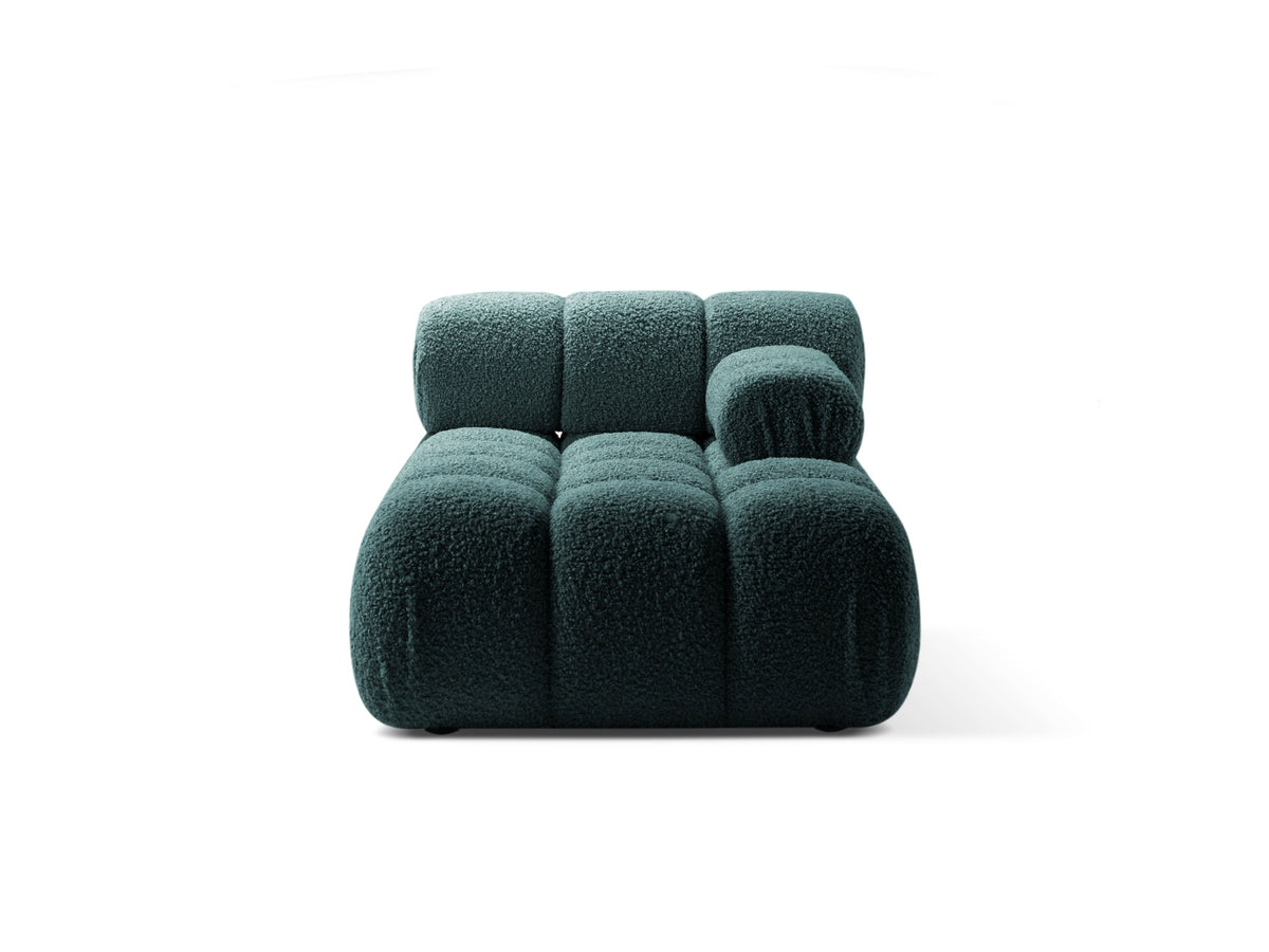 Chaise Longue Destra in Bouclé, "Bellis", 1 Posto, 155x94x70 - Petrolio