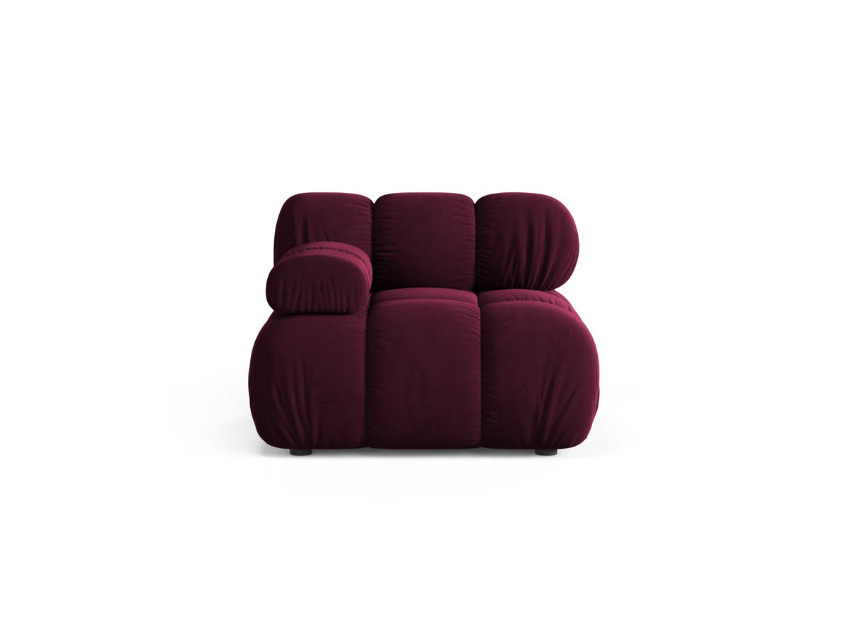 Modulo Sinistro in Velluto, "Bellis", 1 Posto, 94x94x70 - Borgogna