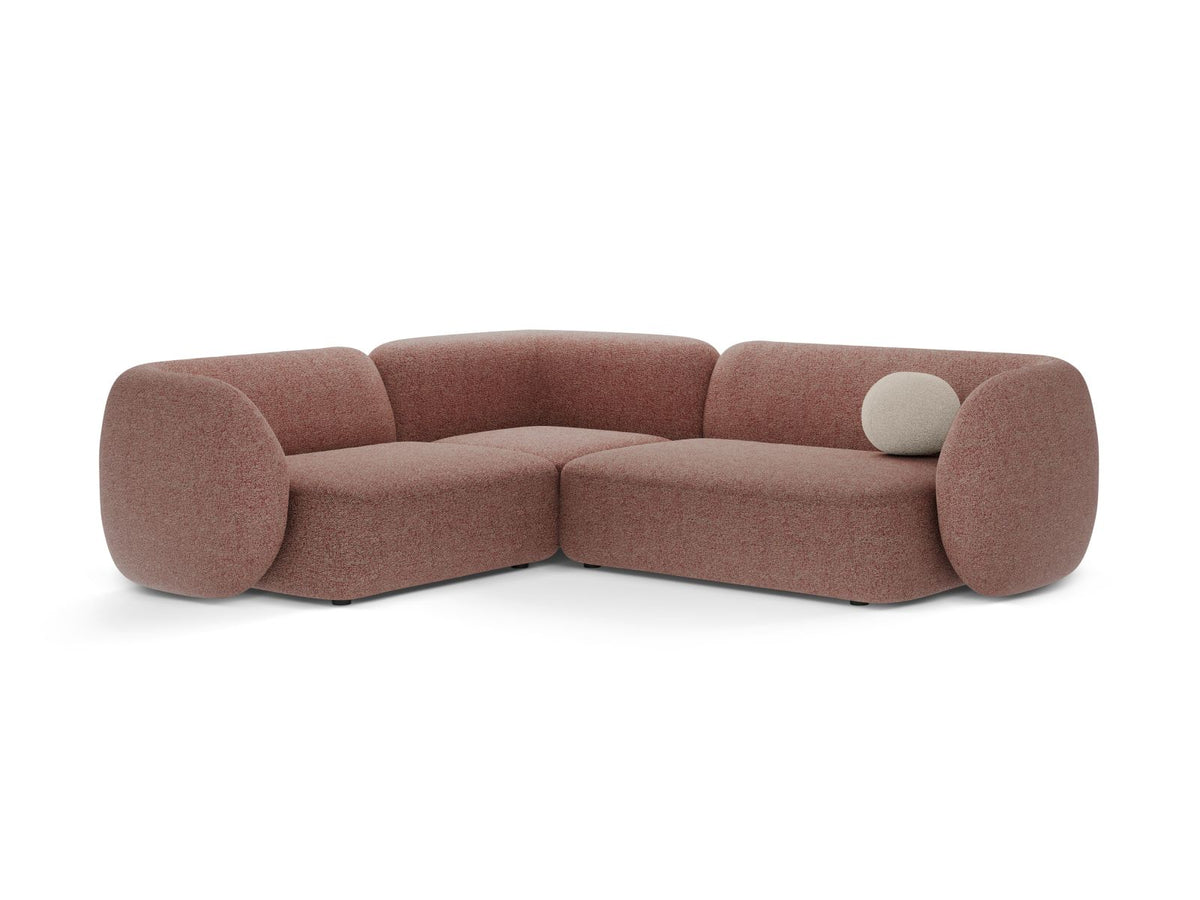Divano Angolare Modulare Sinistro, "Kate", 4 Posti, 252x220x76 - Rosa Melange