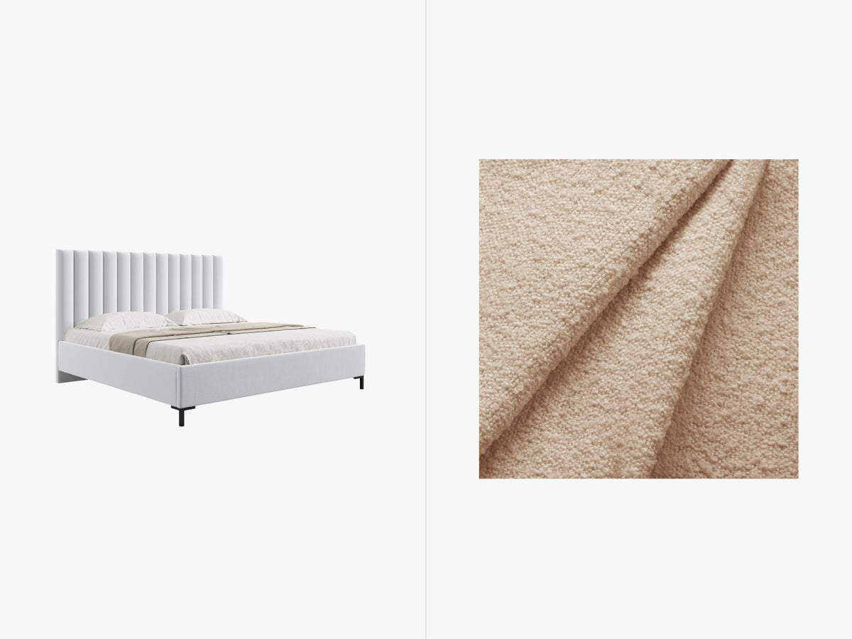 Letto Contenitore con Testata Allison - Beige 160x200